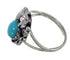 Southwestern Turquoise And Silver Flower Ring Size 6 WX79167